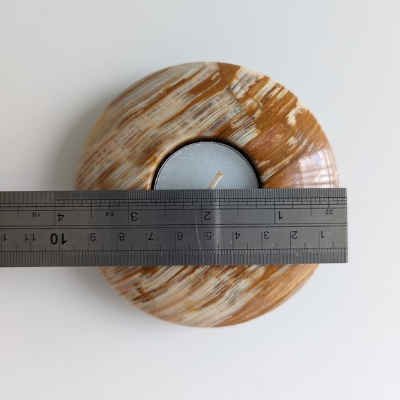 Marble Onyx Tea Light Candle Holder Round Disk Polished Natural Stone - Picture 4 of 10